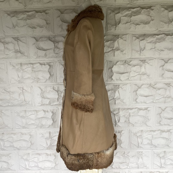 Penny Lane Vintage 70s Leather and Fur Women’s Coat Size Small - Picture 6 of 16